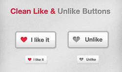 PSD кнопок «Clean Like & Unlike Buttons» для Photoshop